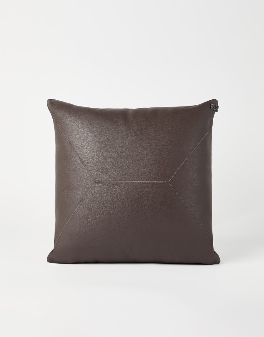 Leather cushion with monili Cigar Lifestyle - Brunello Cucinelli