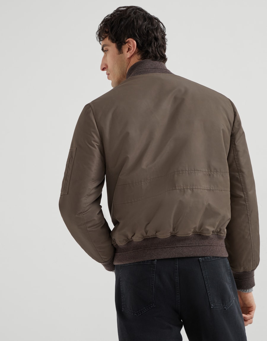 Bomber jacket with padding Brown Man - Brunello Cucinelli