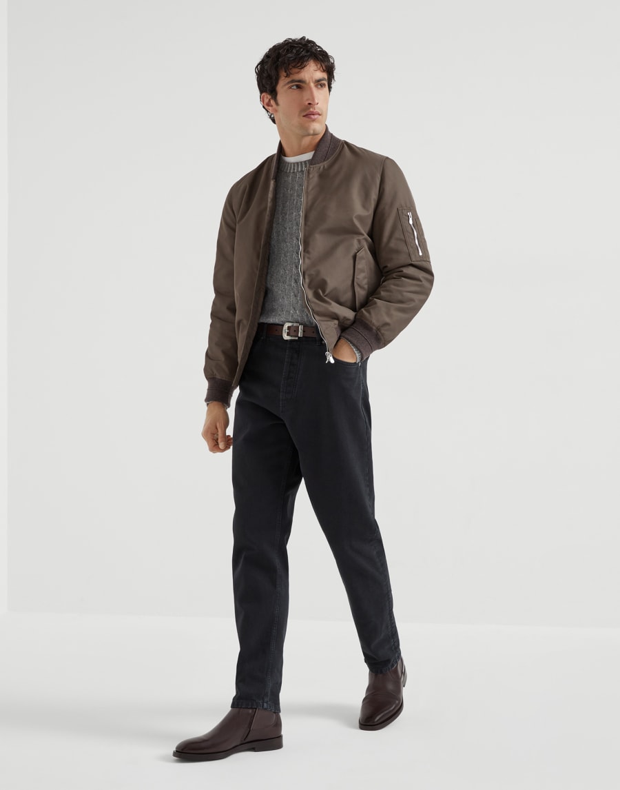 Bomber jacket with padding Brown Man - Brunello Cucinelli