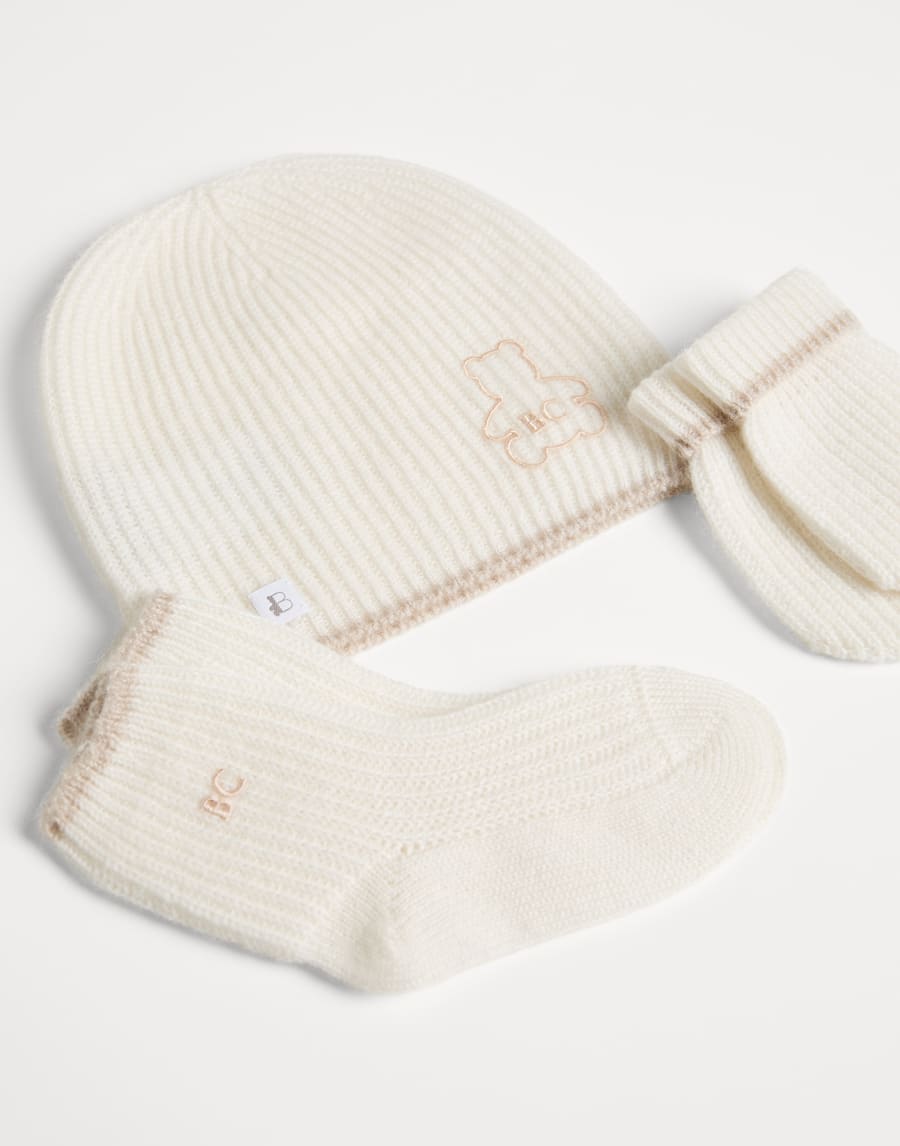 Baby Bernie-Set: Mütze, Handschuhe, Socken Panama Baby - Brunello Cucinelli