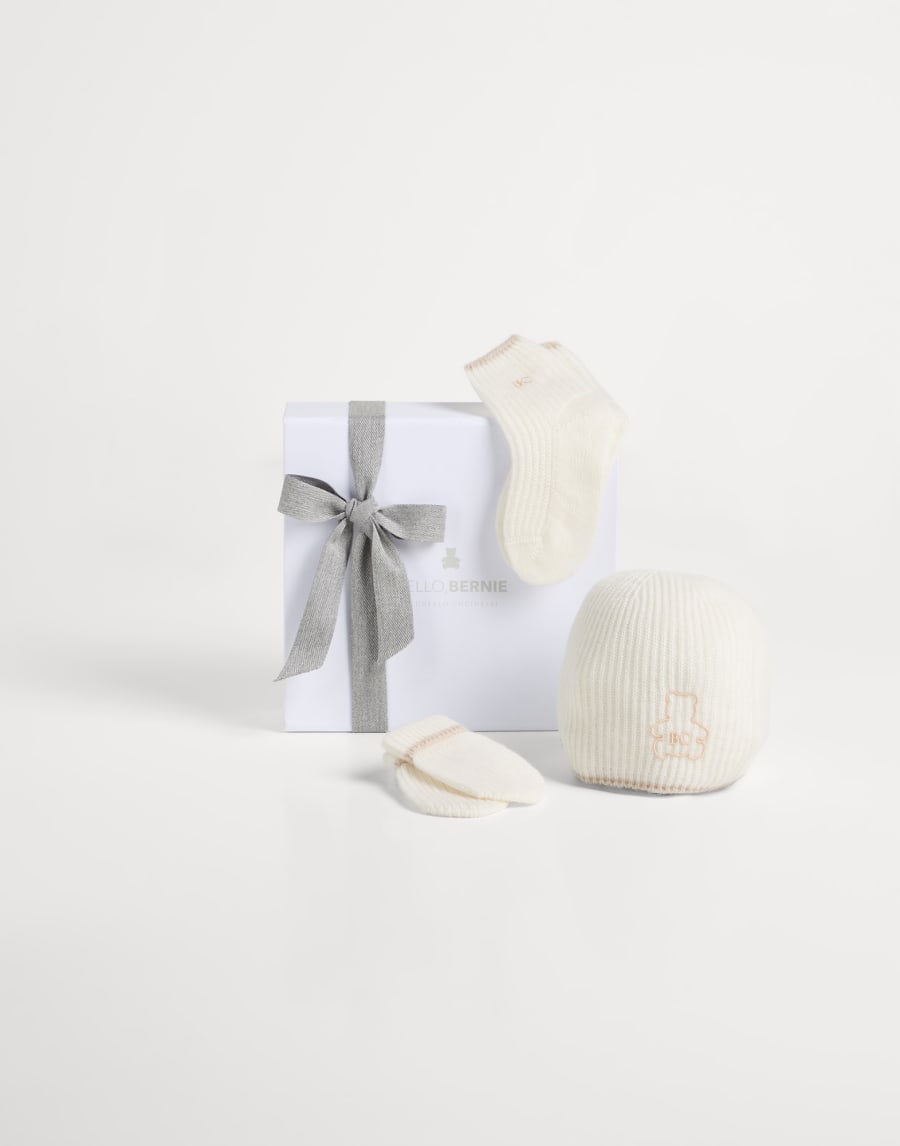 Baby Bernie-Set: Mütze, Handschuhe, Socken Panama Baby - Brunello Cucinelli