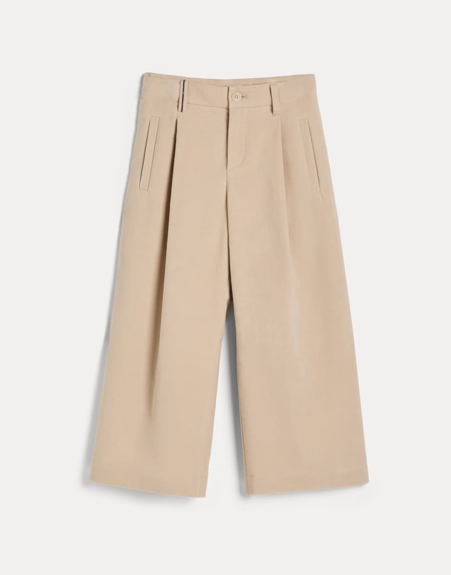 Pantalone Square Cut Sabbia Bambina - Brunello Cucinelli