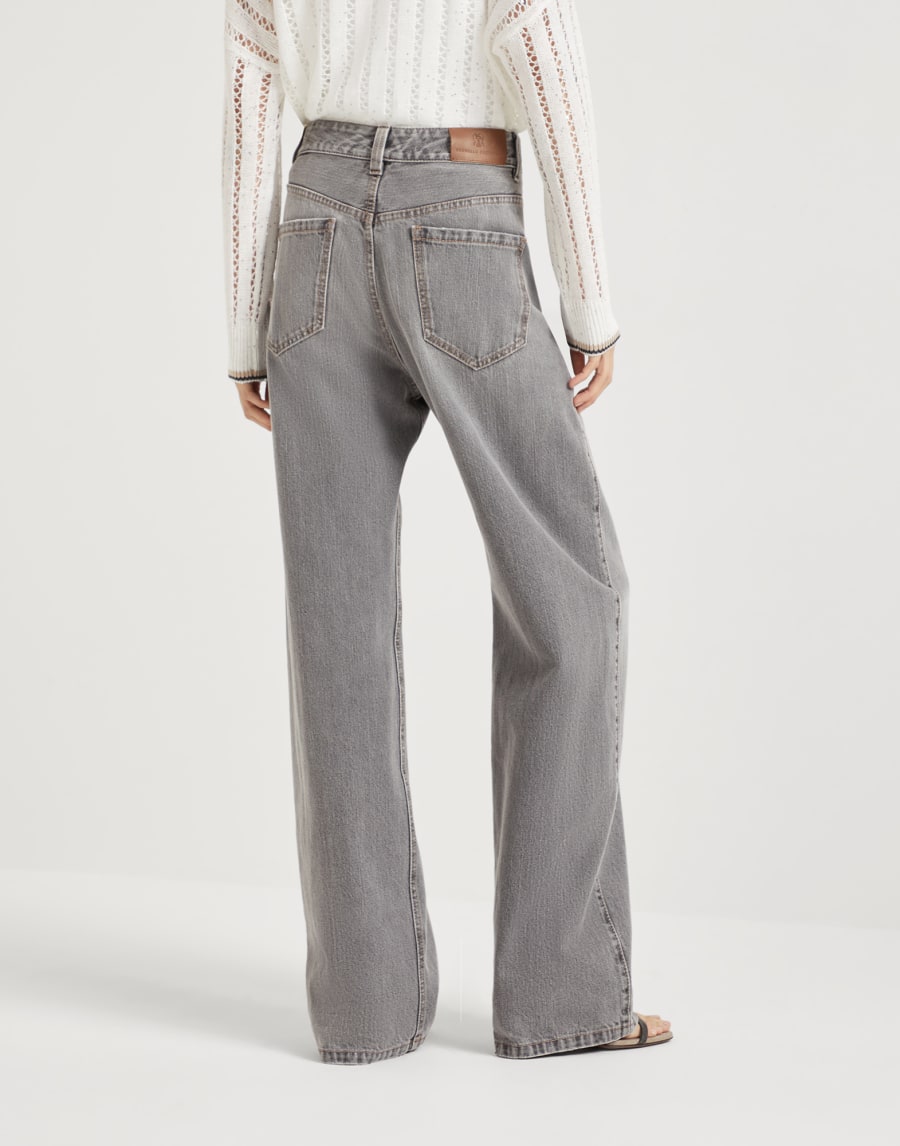 Contemporary Loose trousers Grey Denim Woman - Brunello Cucinelli