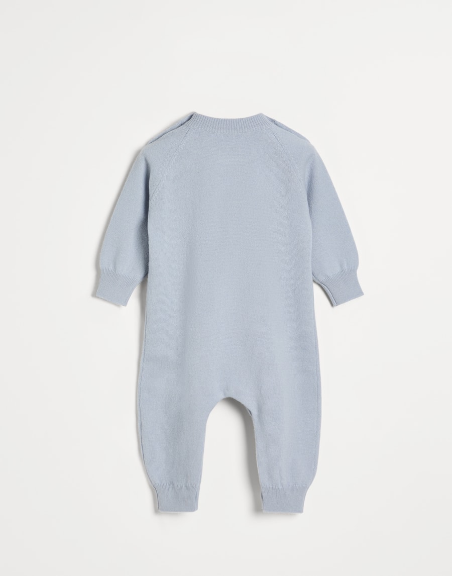 Tuta Baby Bernie in maglia Celeste Baby - Brunello Cucinelli