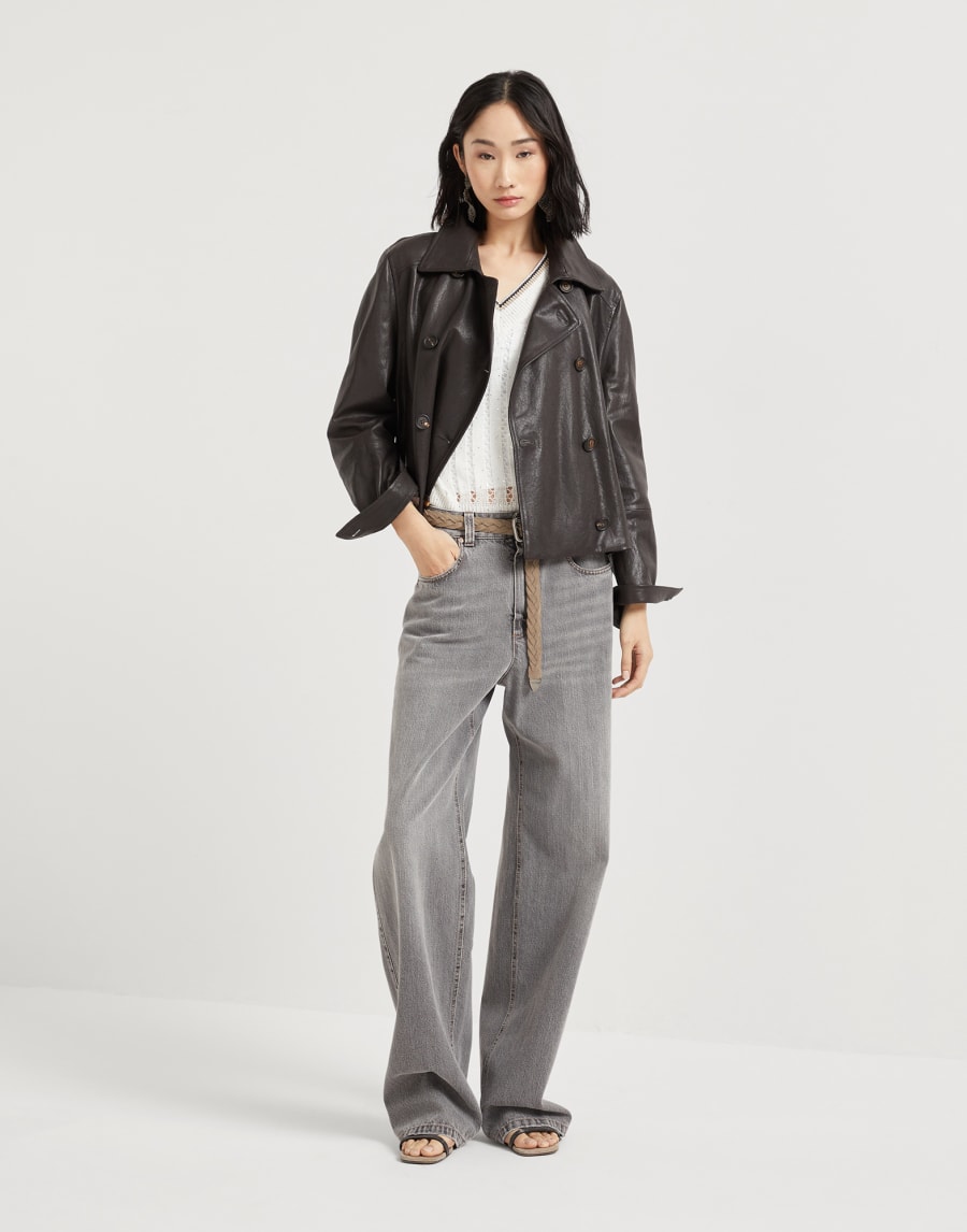 Contemporary Loose trousers Grey Denim Woman - Brunello Cucinelli