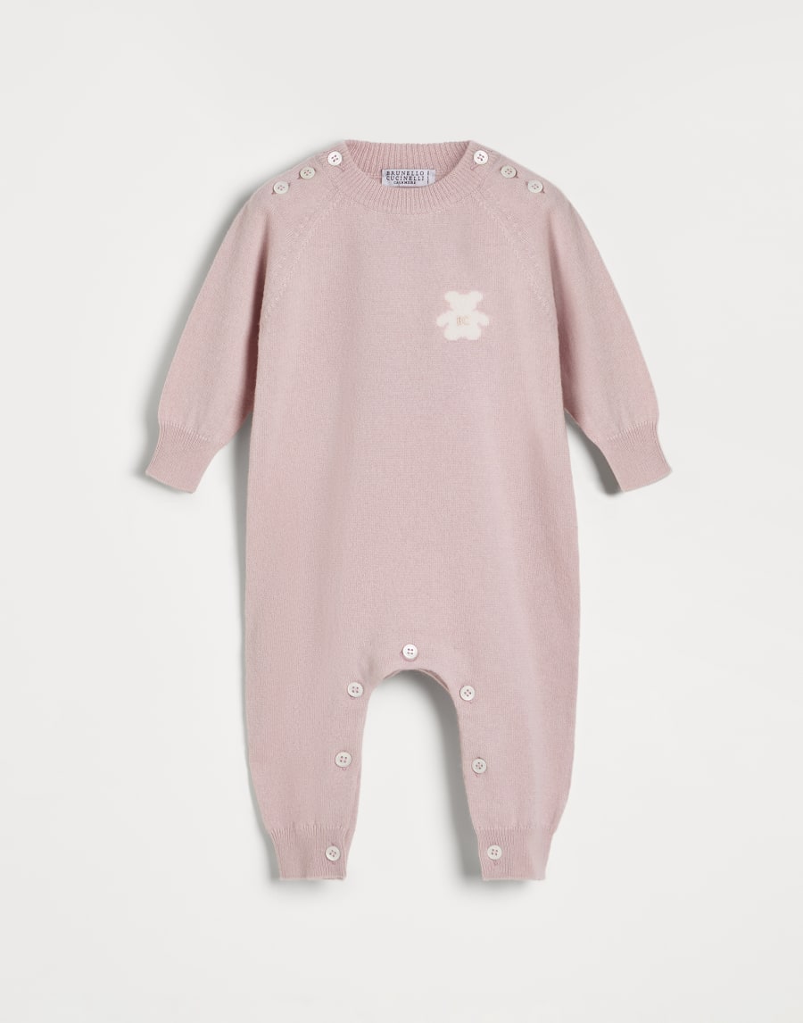 Tuta Baby Bernie in maglia Rosa Baby - Brunello Cucinelli