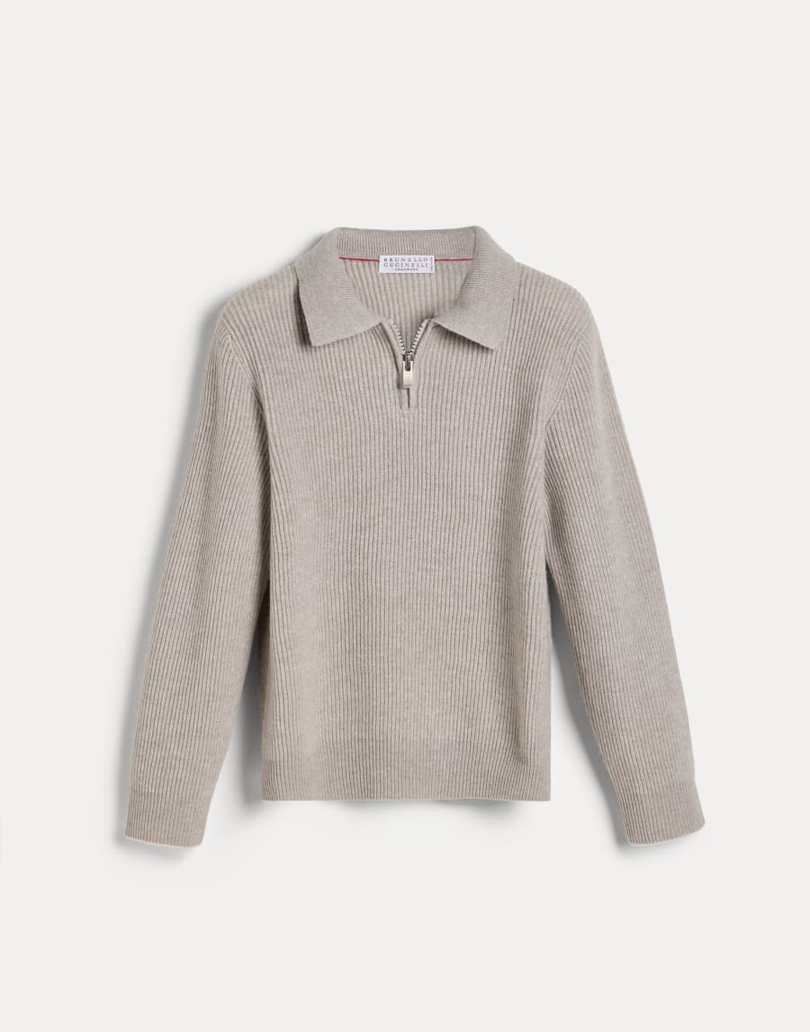Cashmere polo with zipper Panama Boys - Brunello Cucinelli