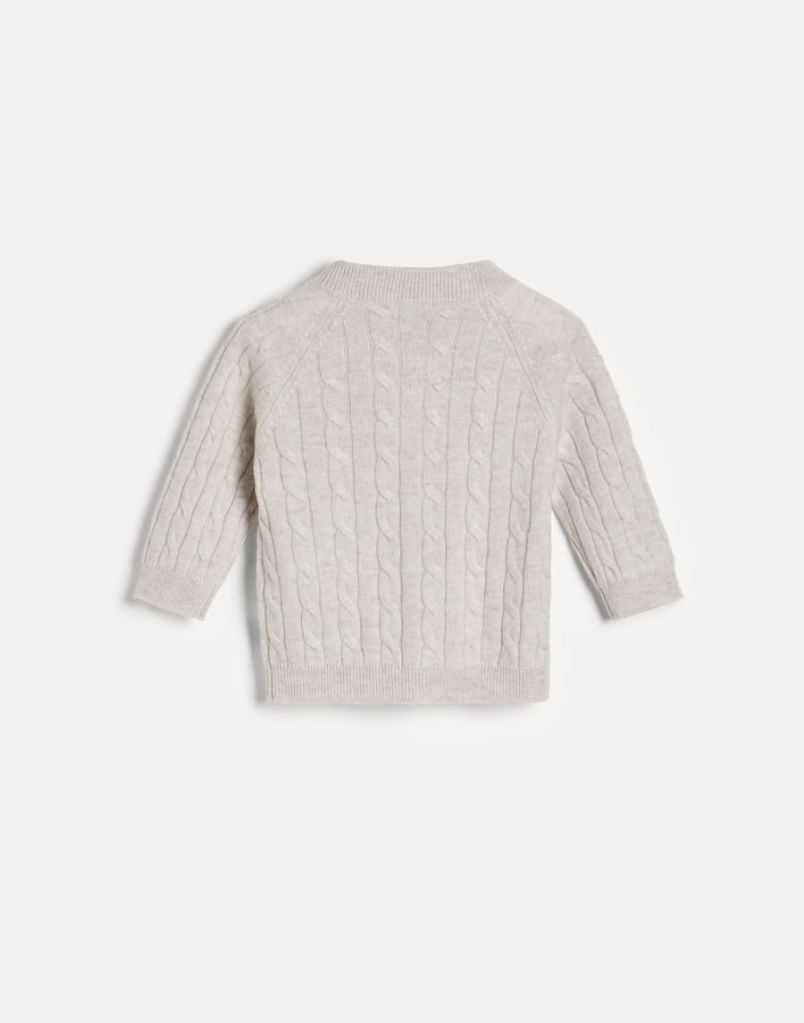 Maglia Baby Bernie a treccia Grigio Chiaro Baby - Brunello Cucinelli