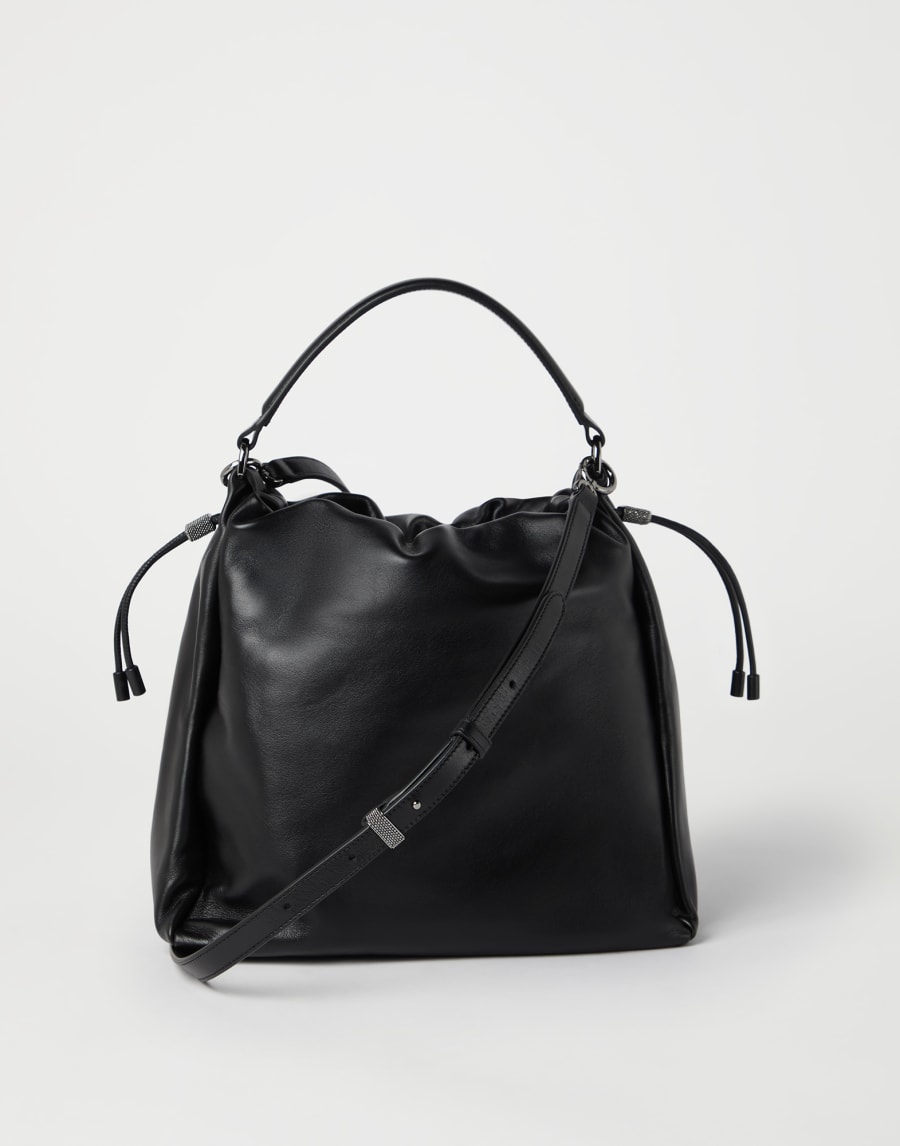 Soft leather Mellow Bucket bag Black Woman - Brunello Cucinelli