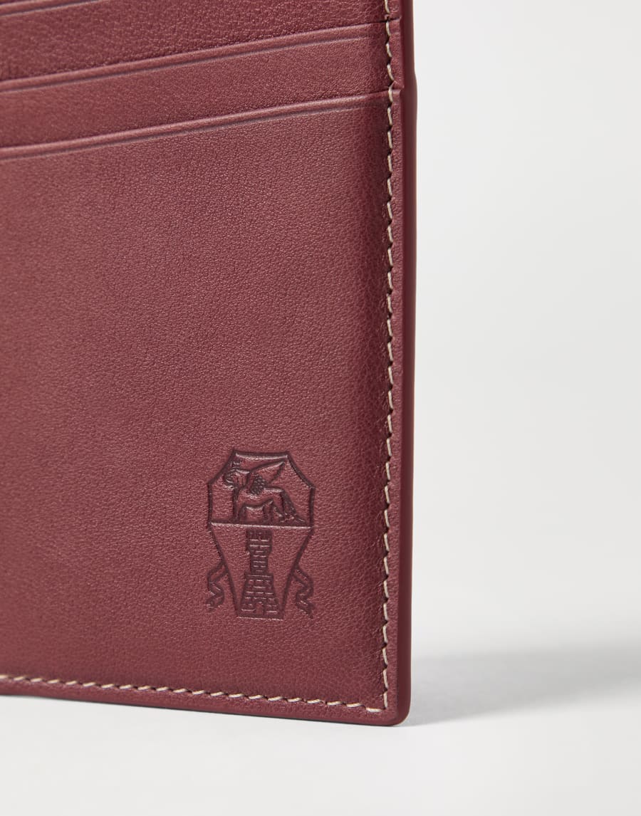 Calfskin card case Burgundy Man - Brunello Cucinelli
