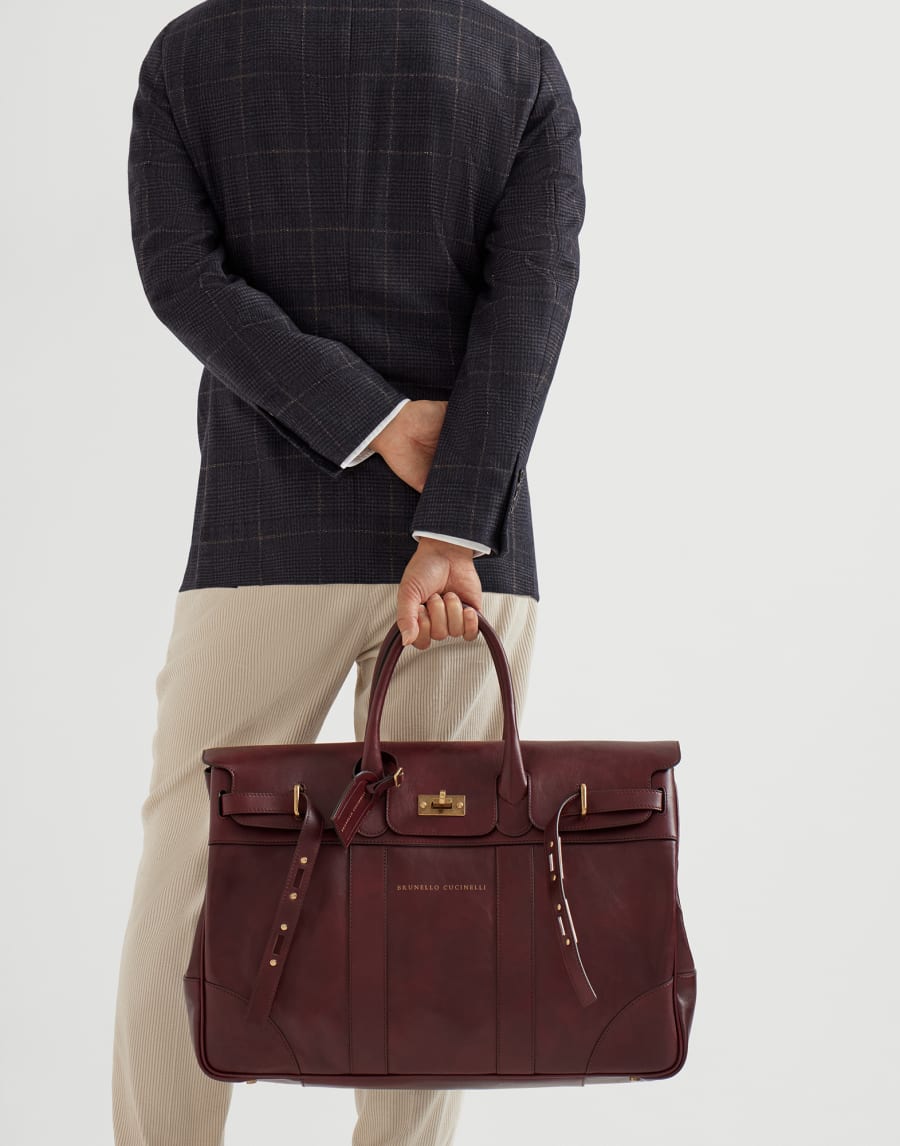 Calfskin bag Burgundy Man - Brunello Cucinelli
