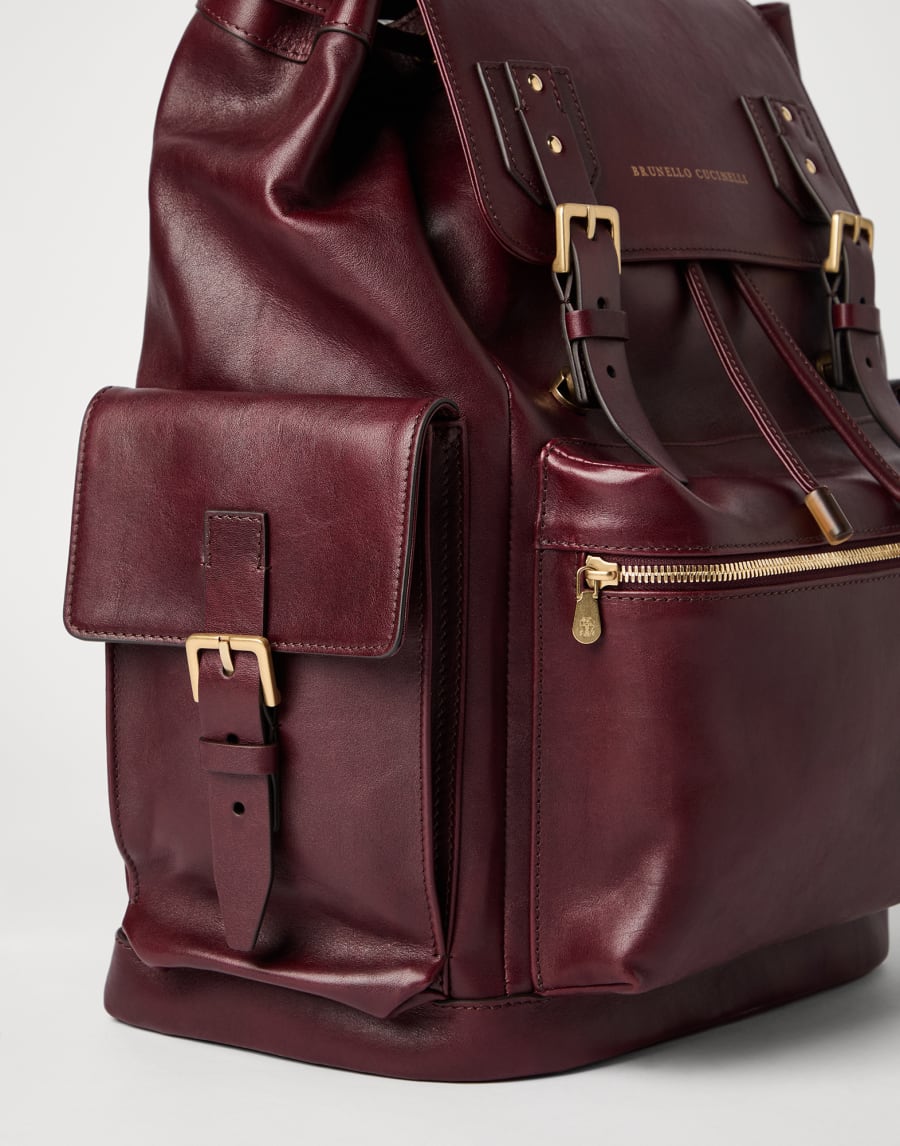 Calfskin backpack Burgundy Man - Brunello Cucinelli