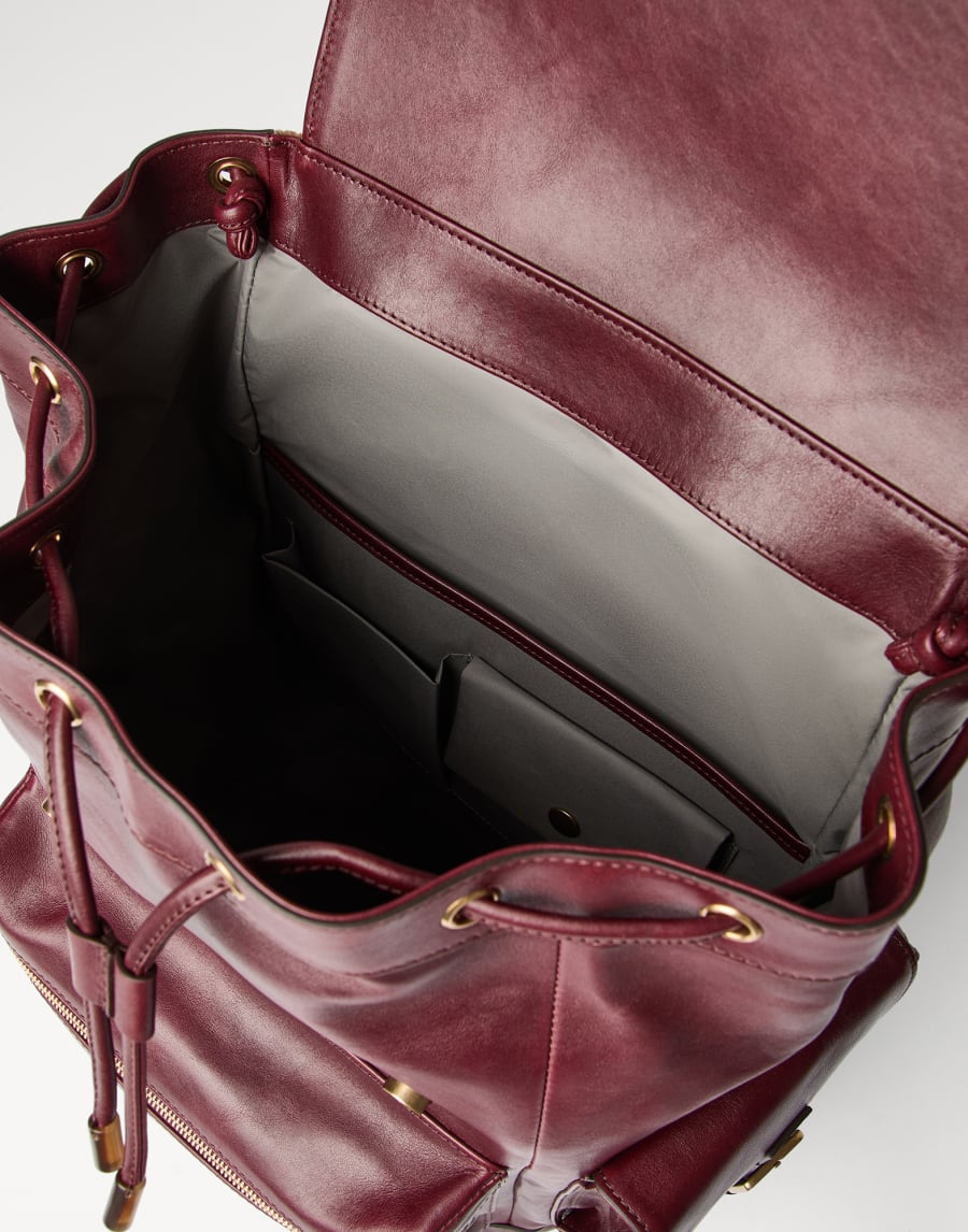 Rucksack aus Kalbsleder Burgundy Herren - Brunello Cucinelli