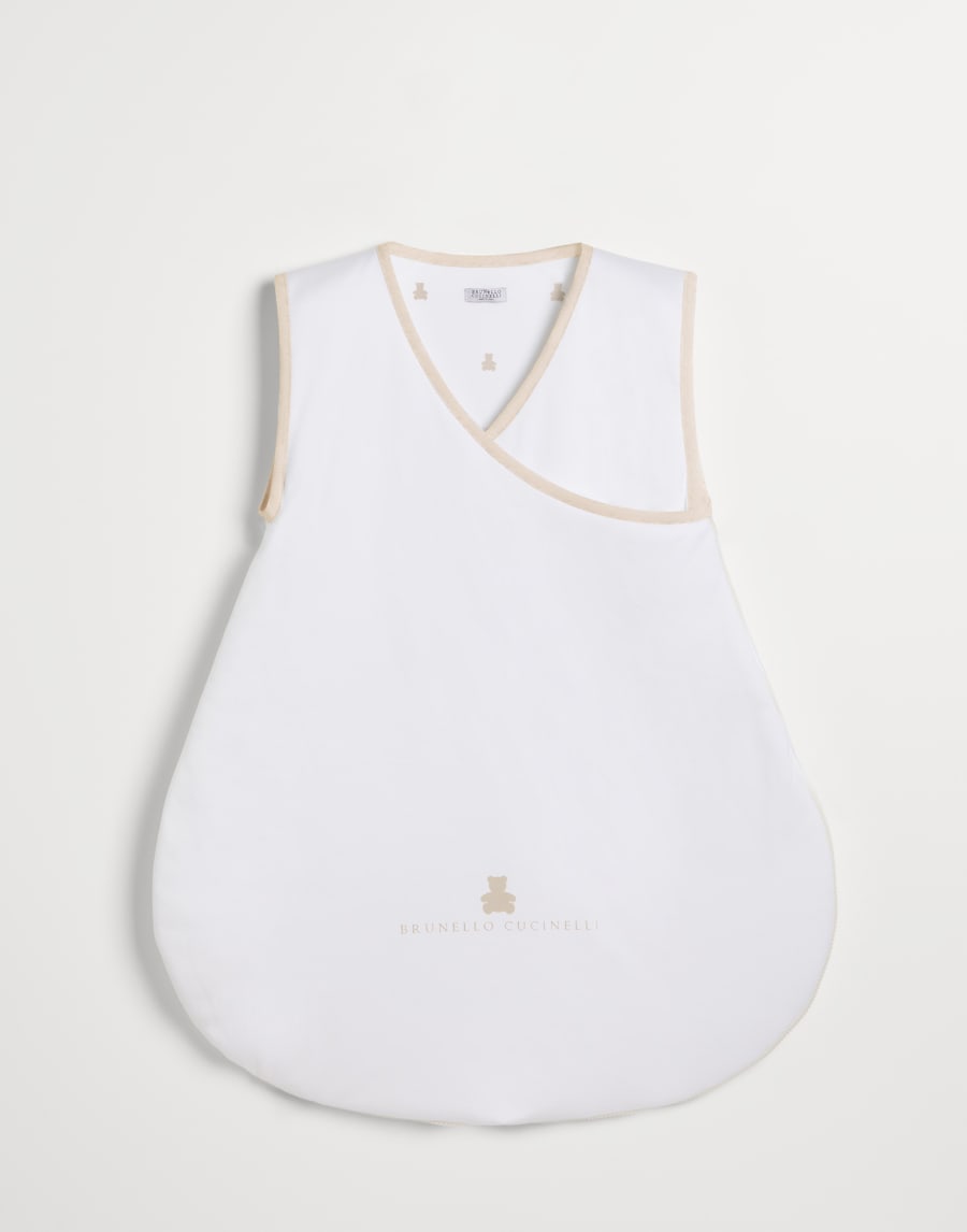 Sacco nanna in interlock di cotone Bianco Baby - Brunello Cucinelli