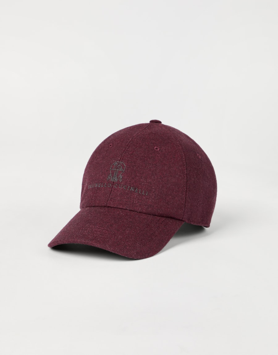 Baseball cap with embroidery Amaranth Man - Brunello Cucinelli