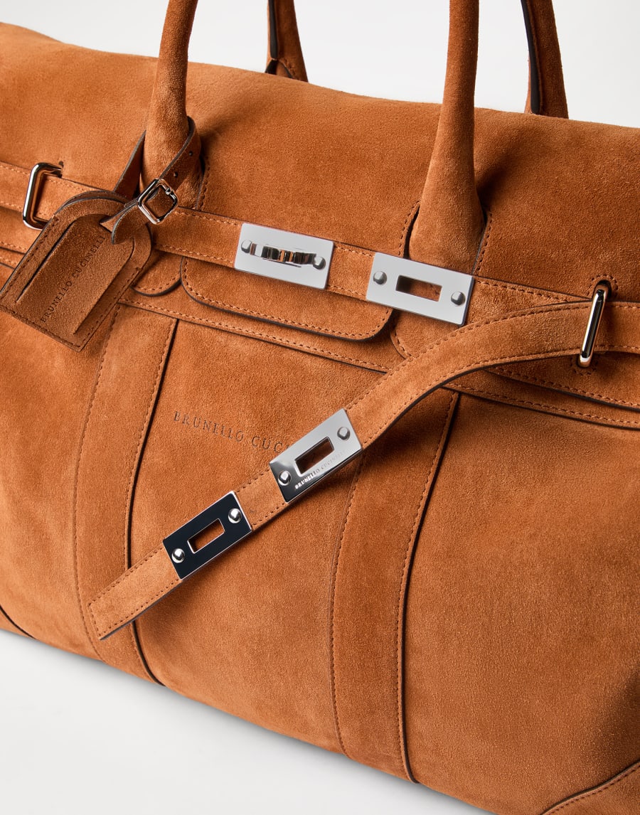 Suede bag Cognac Man - Brunello Cucinelli
