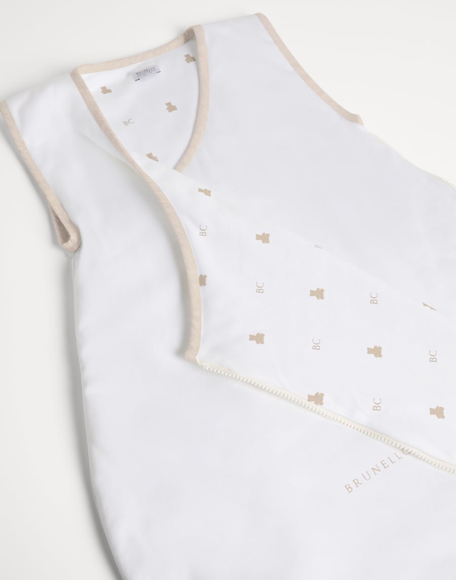 コットンインターロック スリーパーバッグ ホワイト ベビー - Brunello Cucinelli