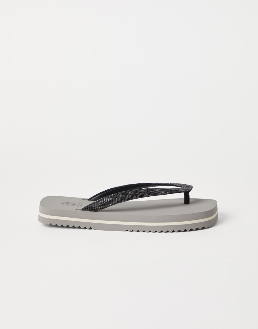 Precious flip flops Grey Lifestyle - Brunello Cucinelli