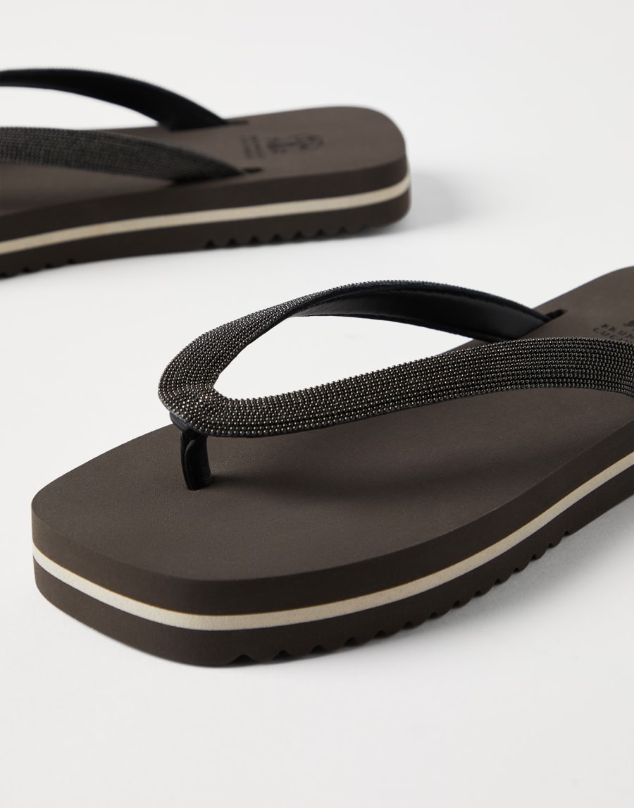 Precious flip flops Rust Brown Lifestyle - Brunello Cucinelli
