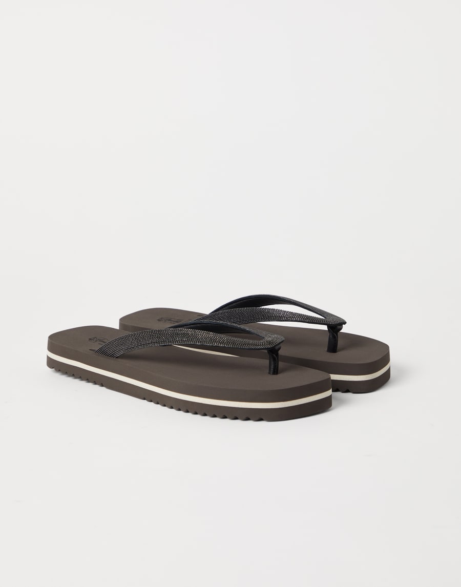 Precious flip flops Rust Brown Lifestyle - Brunello Cucinelli