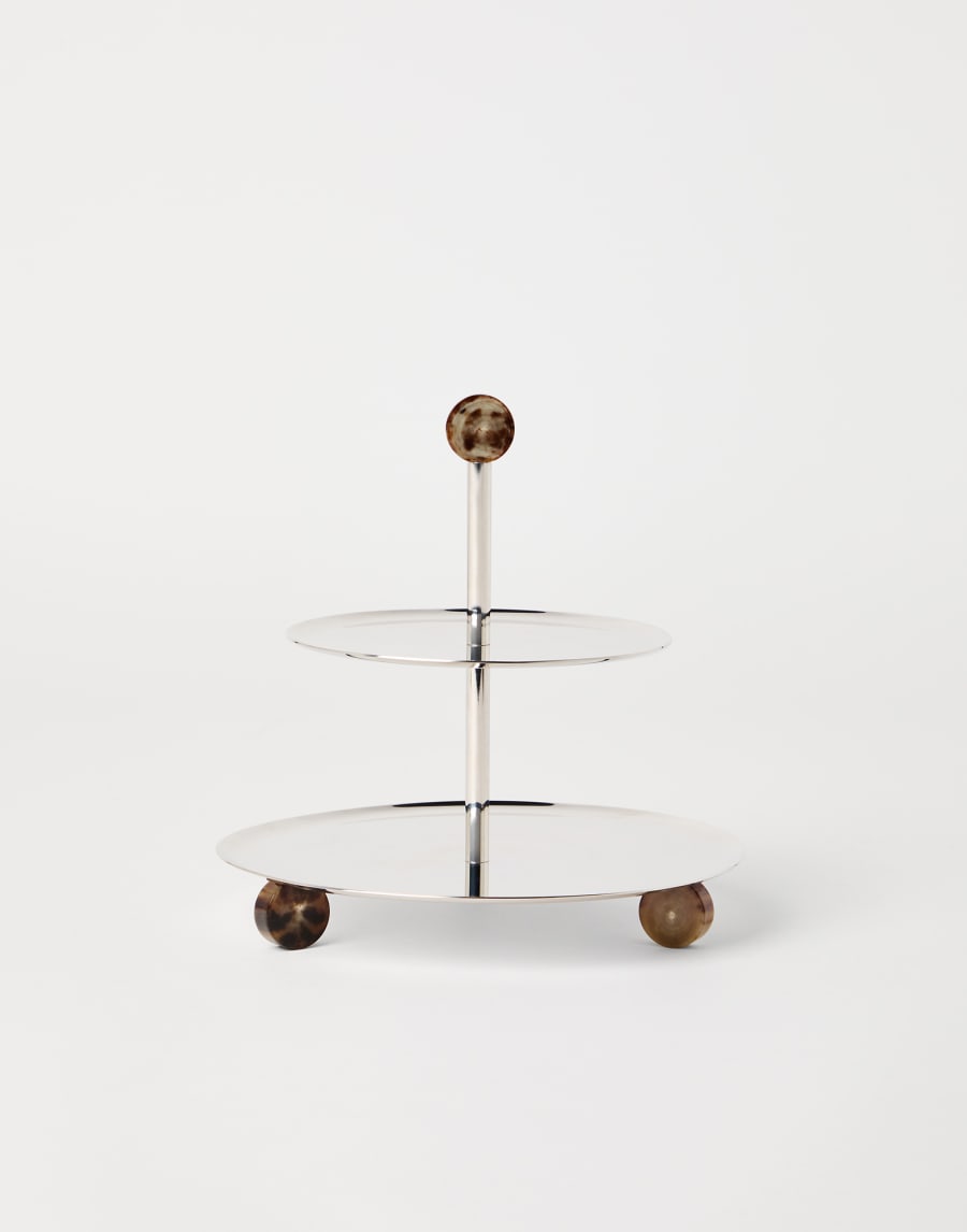 2-Tier serving stand Grey Lifestyle - Brunello Cucinelli
