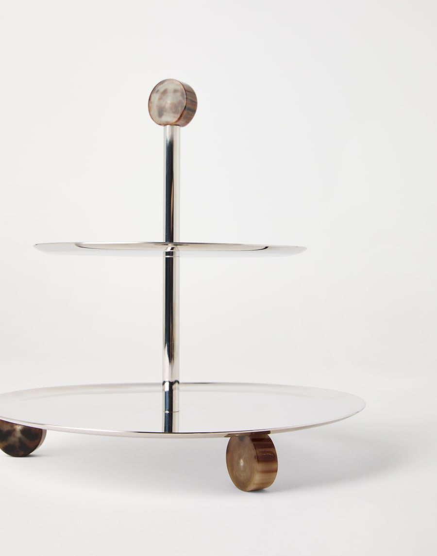 2-Tier serving stand Grey Lifestyle - Brunello Cucinelli