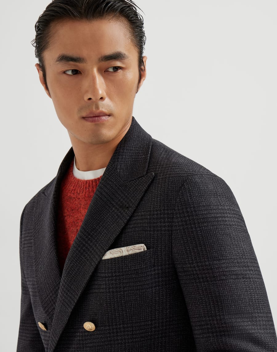 Pañuelo de bolsillo reversible de seda Panamá Hombre - Brunello Cucinelli