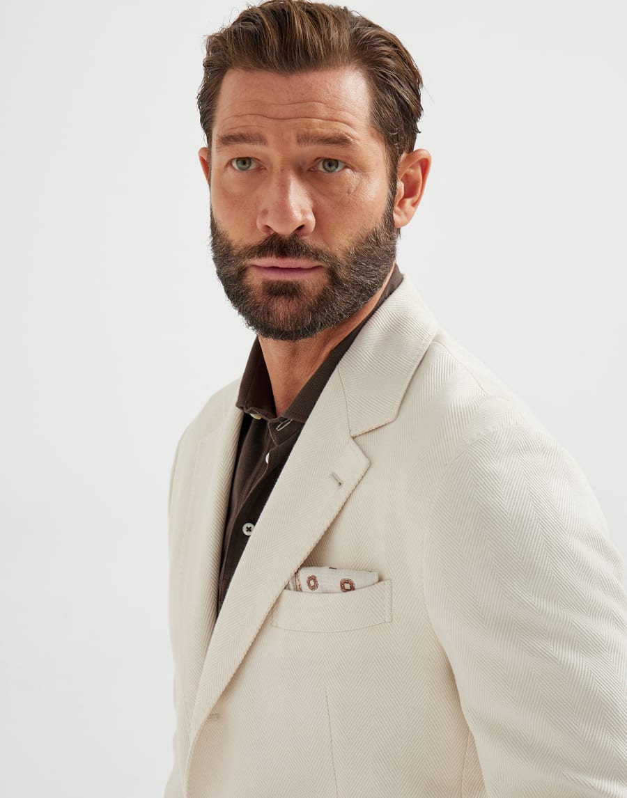 Pañuelo de bolsillo doble cara Beige Claro Hombre - Brunello Cucinelli