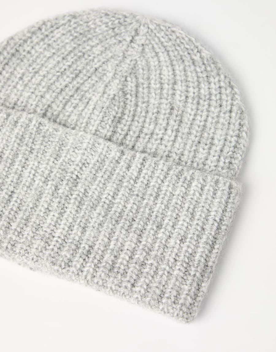 Rib knit beanie Light Grey Man - Brunello Cucinelli