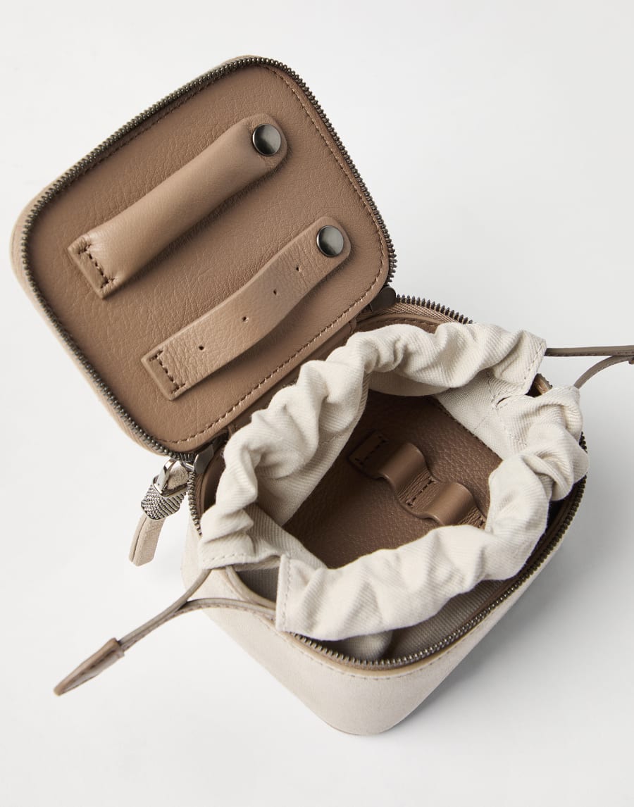 Suede small jewelry box Light Grey Woman - Brunello Cucinelli