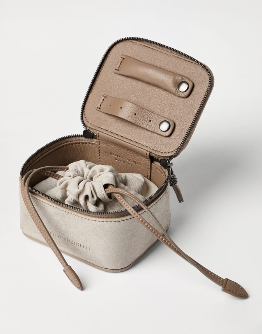 Suede small jewelry box Light Grey Woman - Brunello Cucinelli