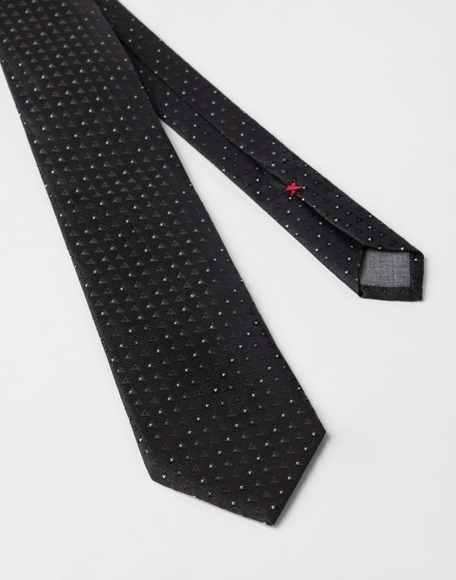 Necktie with pattern Anthracite Man - Brunello Cucinelli