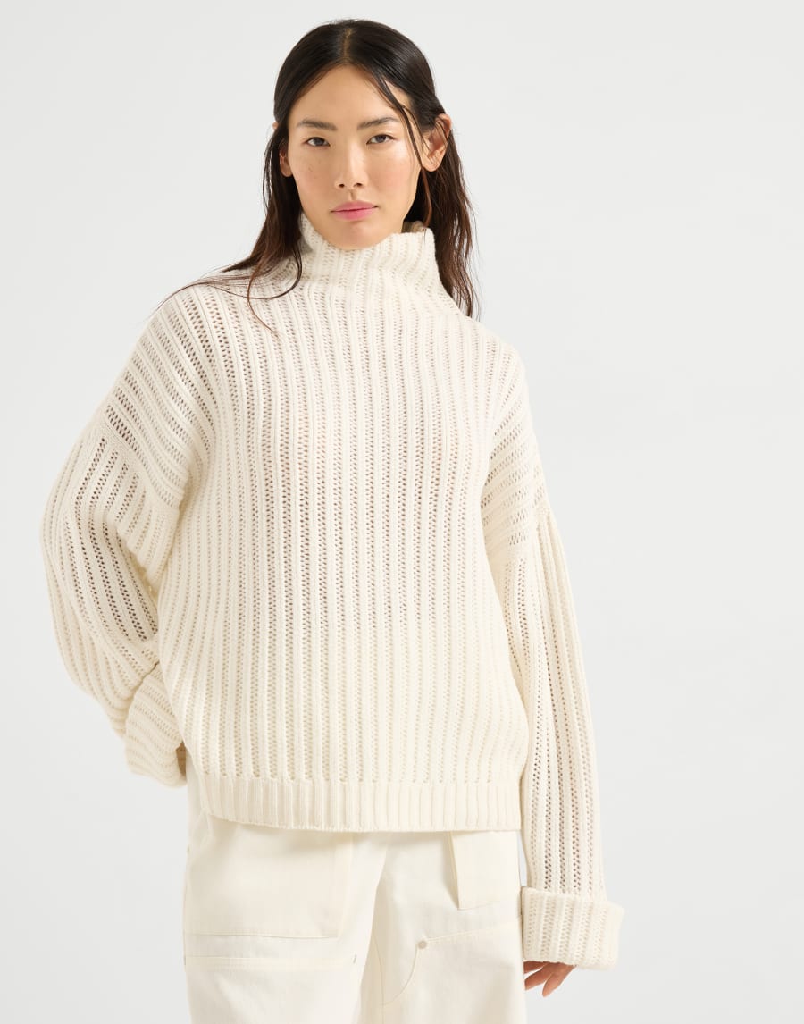 Cashmere Feather yarn sweater Panama Woman - Brunello Cucinelli