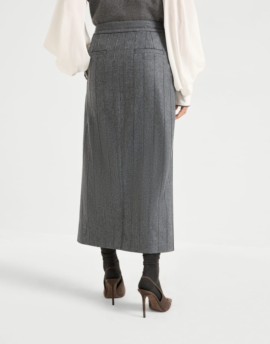 Gonna Sartorial Wrap Grigio Scuro Donna - Brunello Cucinelli
