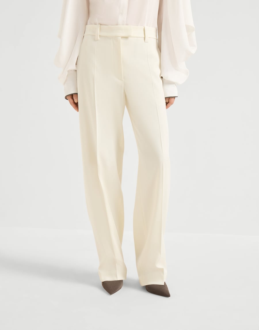 Loose cigarette trousers Milk Woman - Brunello Cucinelli