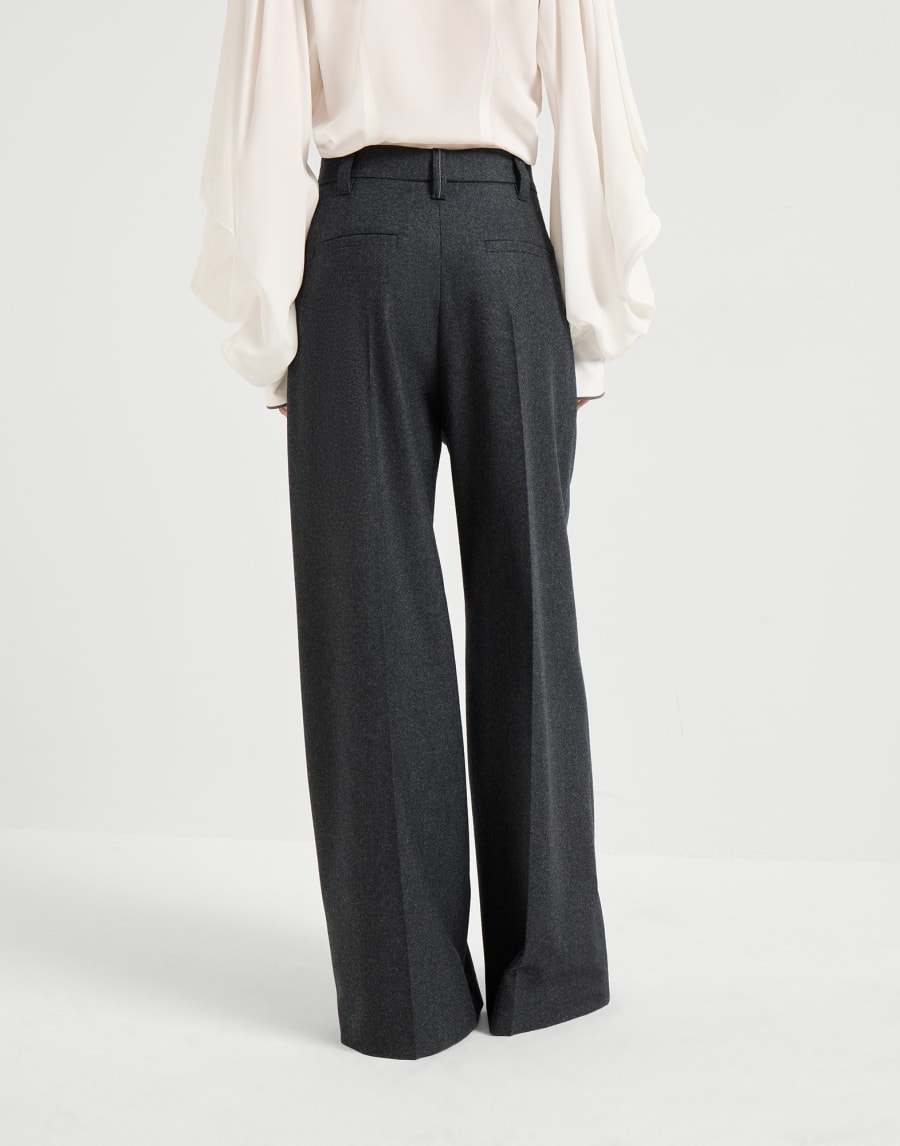 Flared sartorial trousers Dark Grey Woman - Brunello Cucinelli