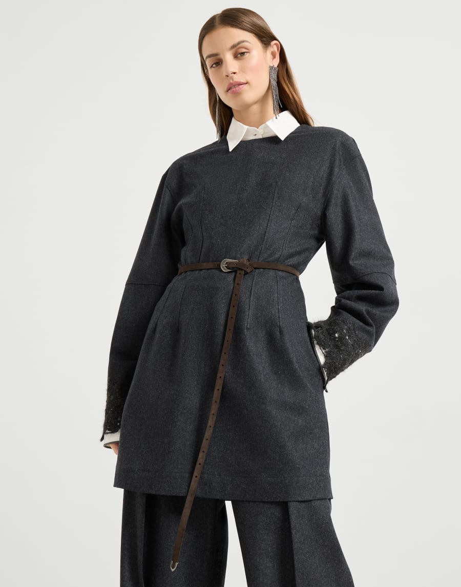 Suede slim western belt Pine Cone Brown Woman - Brunello Cucinelli
