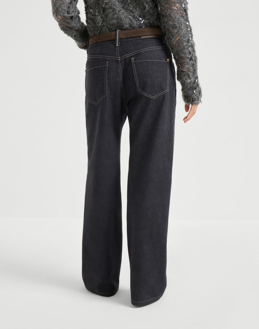 Pantalone Contemporary Loose Denim Scuro Donna - Brunello Cucinelli