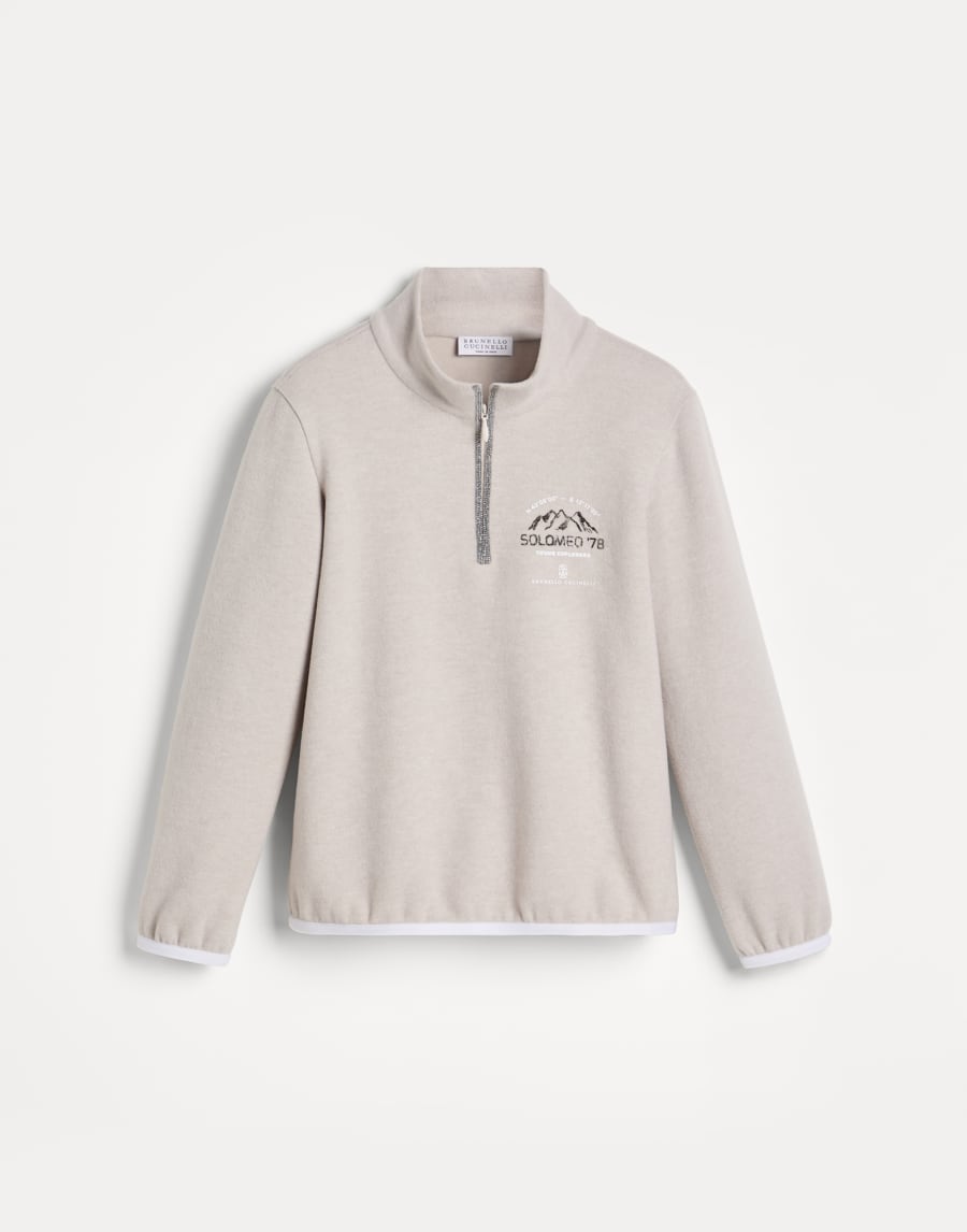 Sudadera de tejido técnico Beige Claro Niña - Brunello Cucinelli