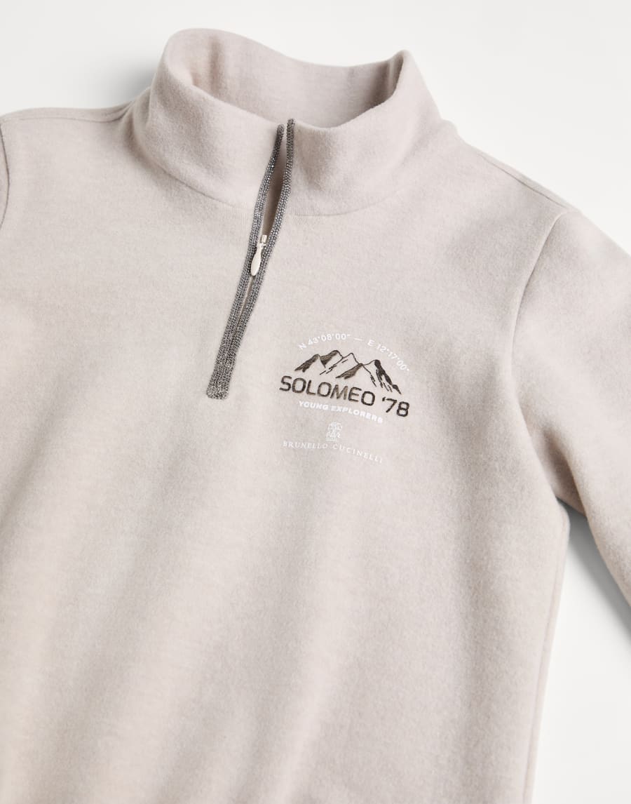 Sweat-shirt en tissu technique Beige Clair Fille - Brunello Cucinelli