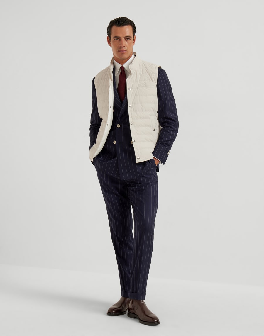 Piumino leggero senza maniche Avorio Uomo - Brunello Cucinelli