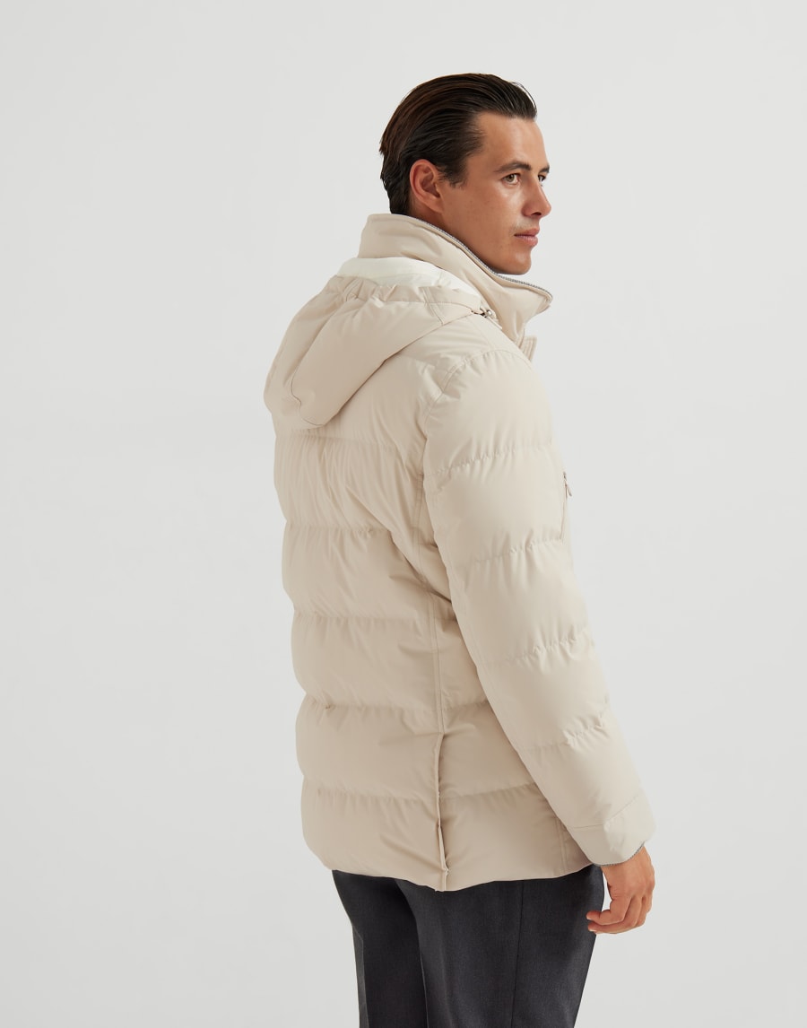 Taffeta down jacket Oat Man - Brunello Cucinelli
