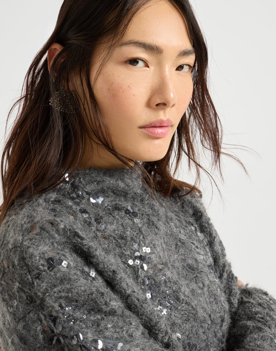 Frosty embroidery sweater Lead Woman - Brunello Cucinelli