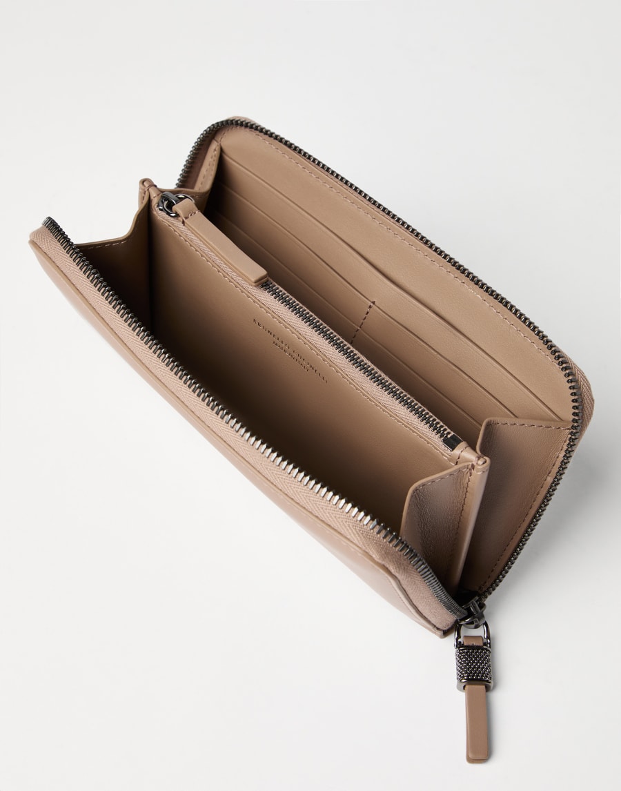 Кошелек из телячьей кожи с цепочкой Мониль Ореховый Женщина - Brunello Cucinelli