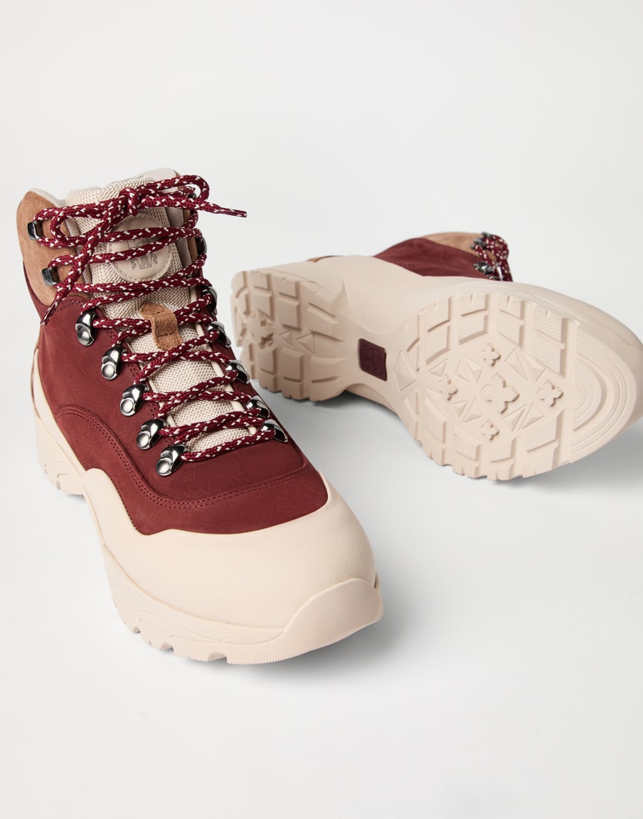 Boots aus Nubukleder und Kalbsleder Amarant Herren - Brunello Cucinelli