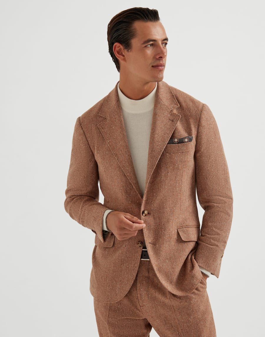 Deconstructed Cavallo blazer Light Brown Man - Brunello Cucinelli