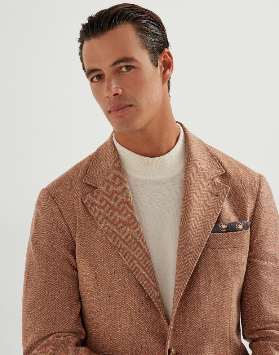 Deconstructed Cavallo blazer Light Brown Man - Brunello Cucinelli