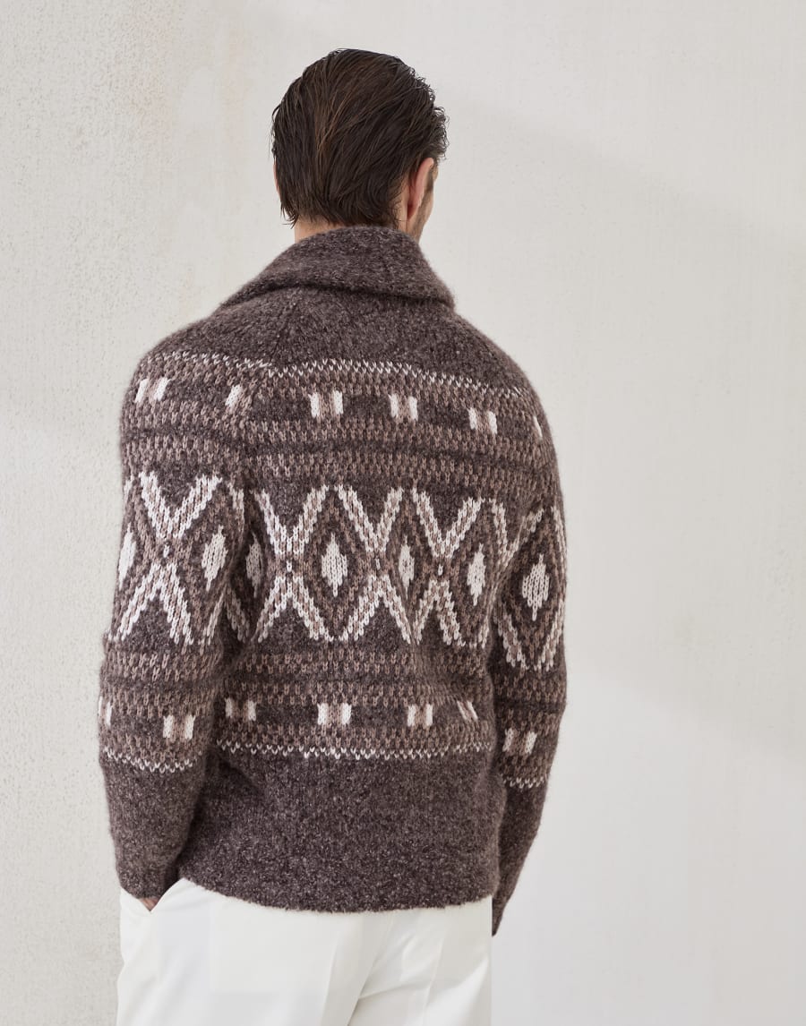 Cardigan with metal buttons Brown Man - Brunello Cucinelli