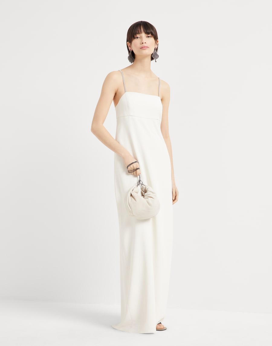 Dress with monili White Woman - Brunello Cucinelli