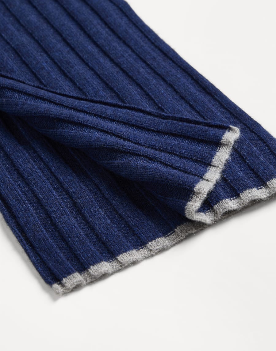 Écharpe en maille cachemire Bleu Garçon - Brunello Cucinelli